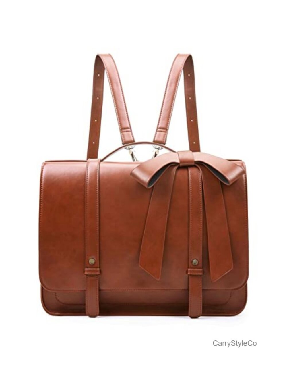 PU Leather Briefcase Convertible Backpack Messenger Laptop Bag